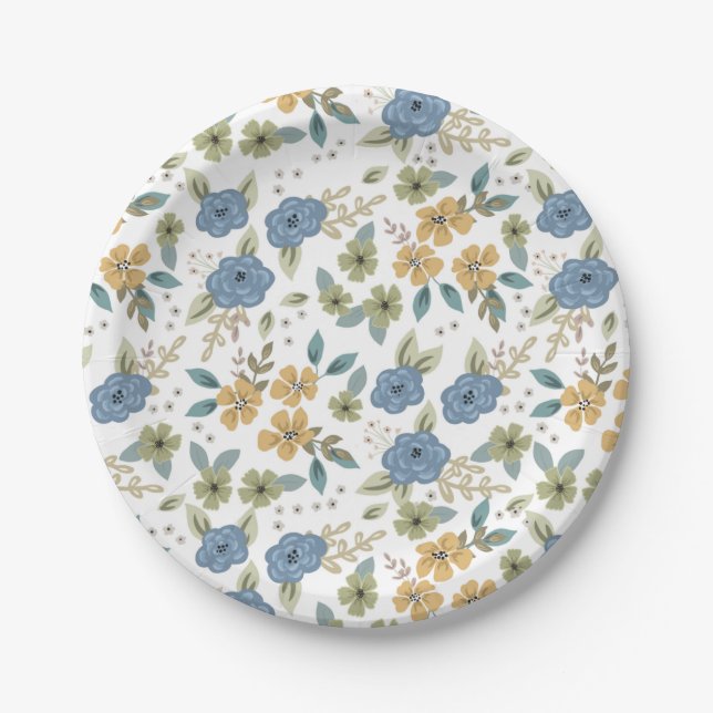Assiettes En Carton Moody Blues Floral Party Plaque (Devant)