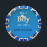 Assiettes En Carton Moroccan Boy Baby Shower<br><div class="desc">Celebrate the arrival of your baby boy with this elegant Moroccan-inspired baby shower invitation. Featuring rich blue tones and traditional zellige tile patterns,  it’s perfect for a stylish and cultural “It’s a Boy” celebration.</div>