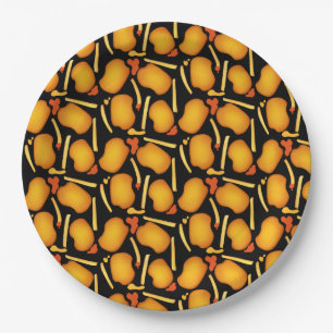 Assiettes En Carton Morsures De Poulet Fraisées De Pomme De Terre