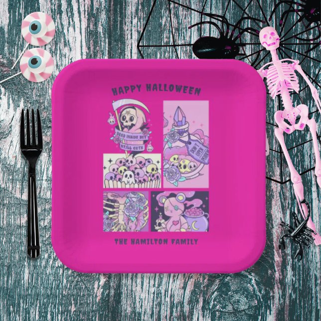 Assiettes En Carton Mort À L'Intérieur Mais Encore Mal Halloween (Créateur téléchargé)