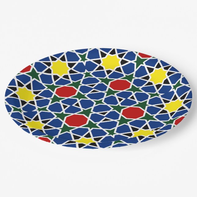 Assiettes En Carton Mosaïque marocaine Mosaïque géométrique Motif (Angle)
