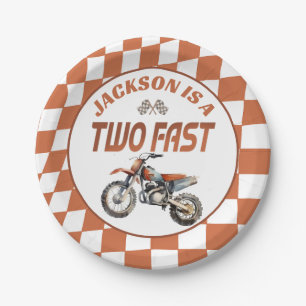 Assiettes En Carton Moteur Dirt Bike Deux Fast 2e fête d'anniversaire