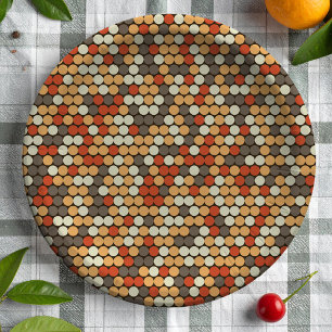 Assiettes En Carton Motif à points de couleurs rétro