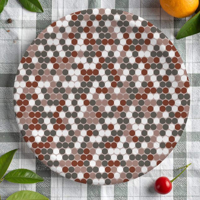 Assiettes En Carton Motif à points de couleurs rétro (Créateur téléchargé)