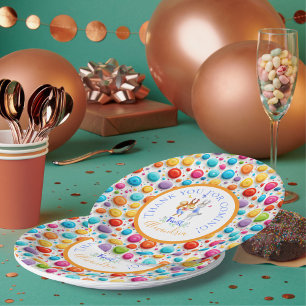Assiettes En Carton Motif à pois de lapins dansant dans une forêt mign