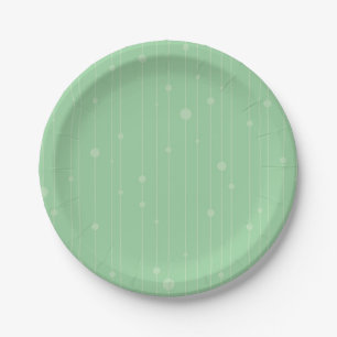 Assiettes En Carton Motif à rayures et points verts