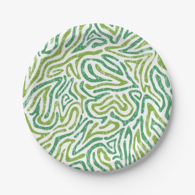 Assiettes En Carton Motif abstrait (Devant)
