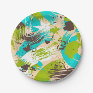 Assiettes En Carton Motif abstrait