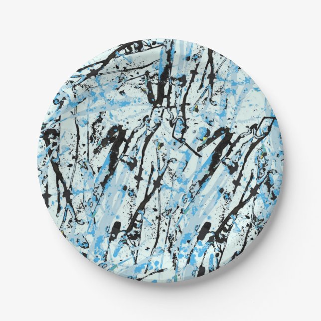 Assiettes En Carton Motif abstrait (Devant)