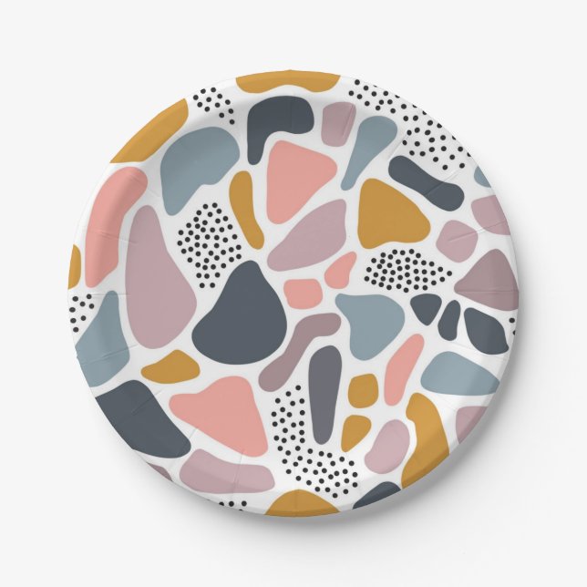Assiettes En Carton motif Abstrait (Devant)