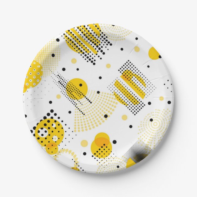 Assiettes En Carton Motif abstrait (Devant)
