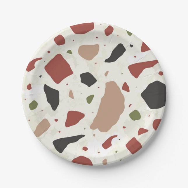 Assiettes En Carton Motif abstrait (Devant)