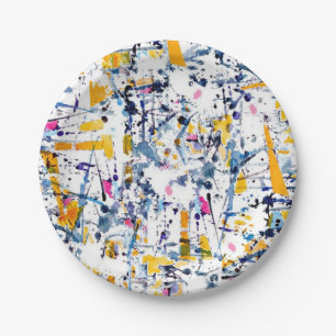 Assiettes En Carton Motif abstrait