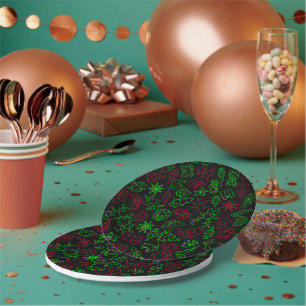 Assiettes En Carton Motif Abstrait de Noël