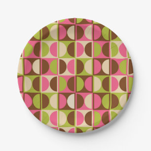 Assiettes En Carton Motif abstrait géométrique du milieu du XXe siècle