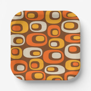 Assiettes En Carton Motif Abstrait moderne du milieu du siècle
