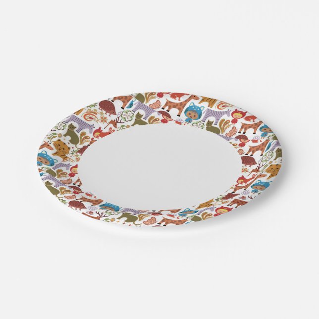 Assiettes En Carton Motif Abstrait pour enfants et animaux (Angle)