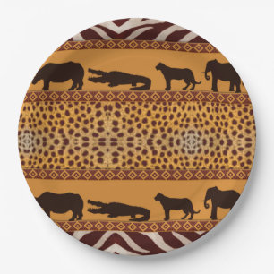 Assiettes En Carton Motif africain moderne de Cheetah