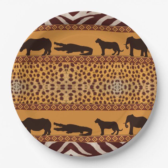 Assiettes En Carton Motif africain moderne de Cheetah (Devant)