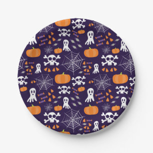 Assiettes En Carton Motif amusant d'Halloween