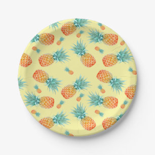 Assiettes En Carton Motif ananas