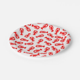 Assiettes En Carton Motif animal de homard rouge mignon