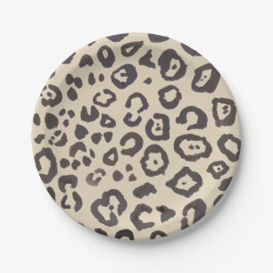 Assiettes En Carton Motif animal Empreinte de léopard