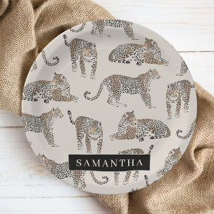 Assiettes En Carton Motif animal sauvage de la Jungle Leopard