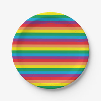 Assiettes En Carton Motif arc-en-ciel simple