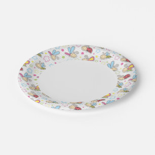 Assiettes En Carton motif aux insectes