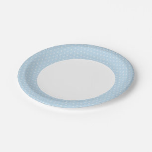 Assiettes En Carton Motif avec ancrages blancs sur bleu