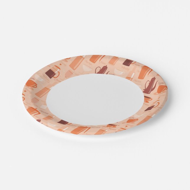 Assiettes En Carton Motif avec boissons et texte (Angle)