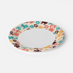 Assiettes En Carton Motif Avec Chats Et Chiens Amusants