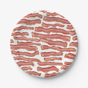 Assiettes En Carton Motif Bacon Croustillant