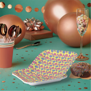 Assiettes En Carton Motif Bitcoin coloré