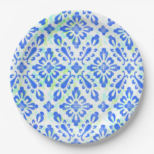 Assiettes En Carton Motif bleu et blanc démodé de la Chine