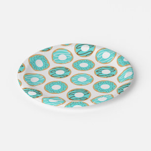 Assiettes En Carton Motif Blue Donuts