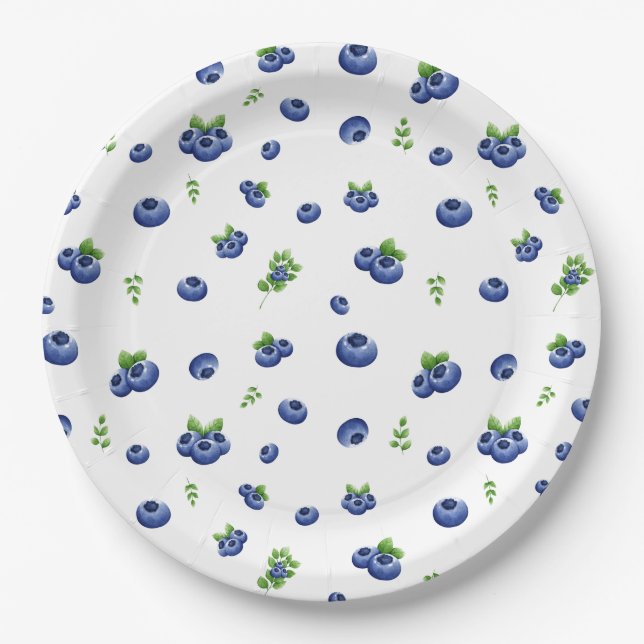 Assiettes En Carton Motif Blueberry (Devant)