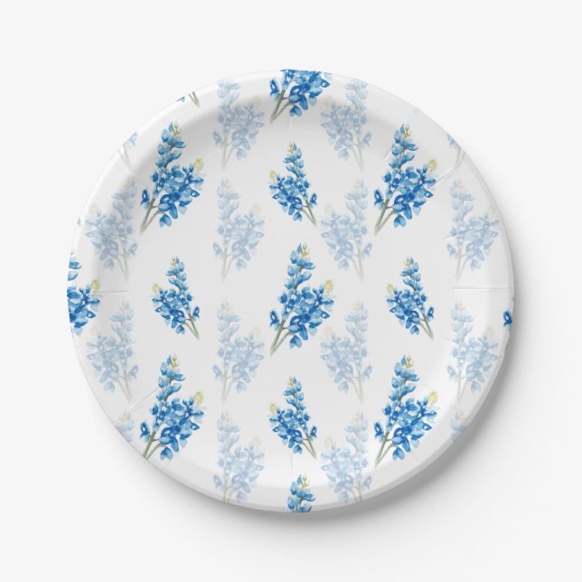 Assiettes En Carton Motif Bluebonnet (Devant)