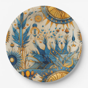 Assiettes En Carton Motif botanique d'oiseaux exotiques de Chinoiserie