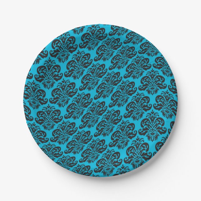 Assiettes En Carton Motif Brocade (Devant)