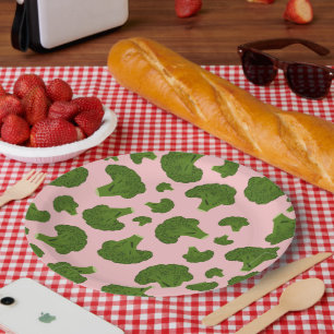 Assiettes En Carton Motif Broccoli