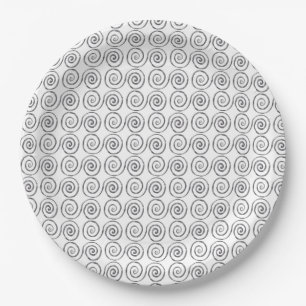 Assiettes En Carton Motif celtique à double spirale