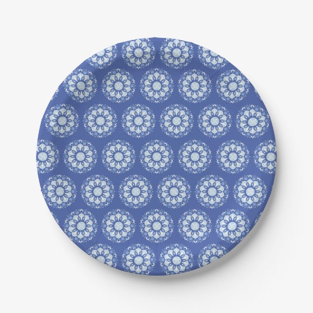Assiettes En Carton Motif Cercle Mandala (Devant)