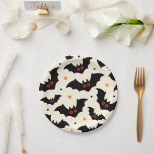 Assiettes En Carton Motif Chauve-Souris Mignon Halloween Épouvantable