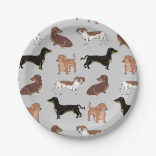 Assiettes En Carton Motif chien Dachshund