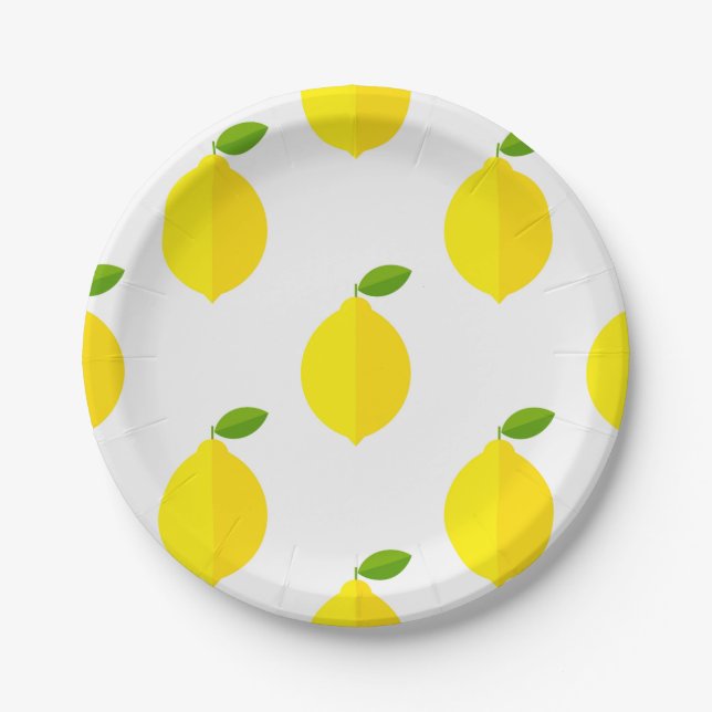 Assiettes En Carton Motif citron (Devant)