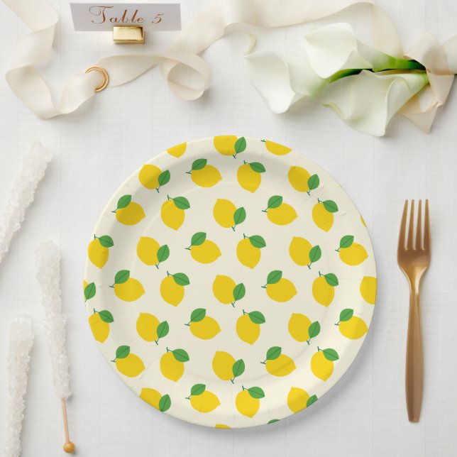 Assiettes En Carton Motif citron (Mariage)
