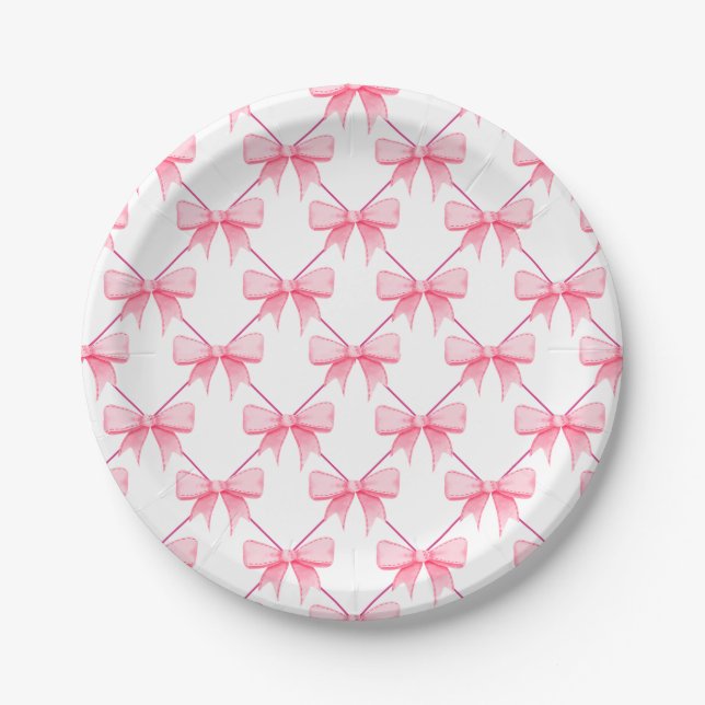 Assiettes En Carton Motif Coquette Bow (Devant)