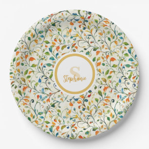 Assiettes En Carton Motif couleur Paisley d'inspiration vintage (2)